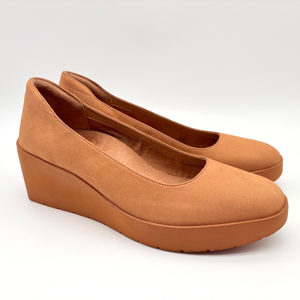 Vionic Sereno Comfort Wedge Pumps Womens Size 10 Camel Nubuck